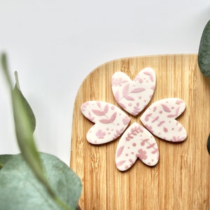 Vintage Blossom heart magnets, heart magnet set