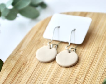 Circle minimal drop style earrings, disk earrings, drop earrings