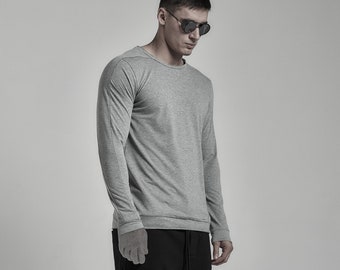 Microlock Dissimilar Grey Top  / Urban Mens Clothing / Handcrafted Top by POWHA