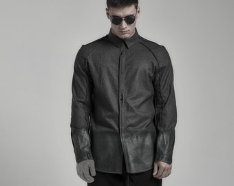 Facet Dark Gray Wool Shirt (Optional Rubber Coating)