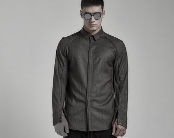Camisa de lã cinza marrom faceta (revestimento de borracha opcional)