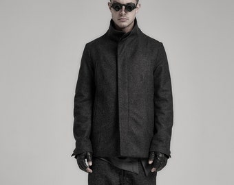 Photon Heavy Wool Coat / Mens Winter Coat / Extravagant Mens Clothing / Tailored Mens Coat by POWHA