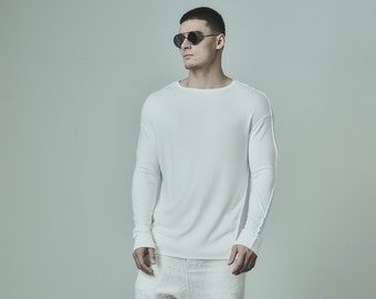 Blusa manga comprida em malha off white