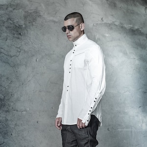 Long Sleeved Mens Shirt | Tailored Shirt | Off White Shirt | Button Down Top | Progressive Wear By POWHA