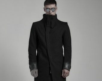 Manteau en denim noir délavé Phantom (revêtement en caoutchouc en option)