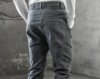 J Leg Neutral Grey Washed Denim Scar Stitch Pantalon / Progressive Menswear par POWHA