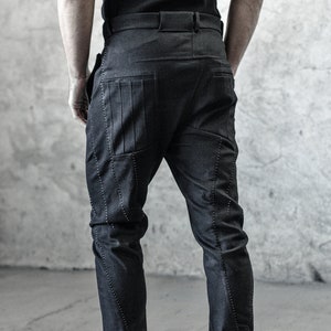 J Leg Black Washed Denim Scar Stitch Trouser / Progressive Menswear by POWHA