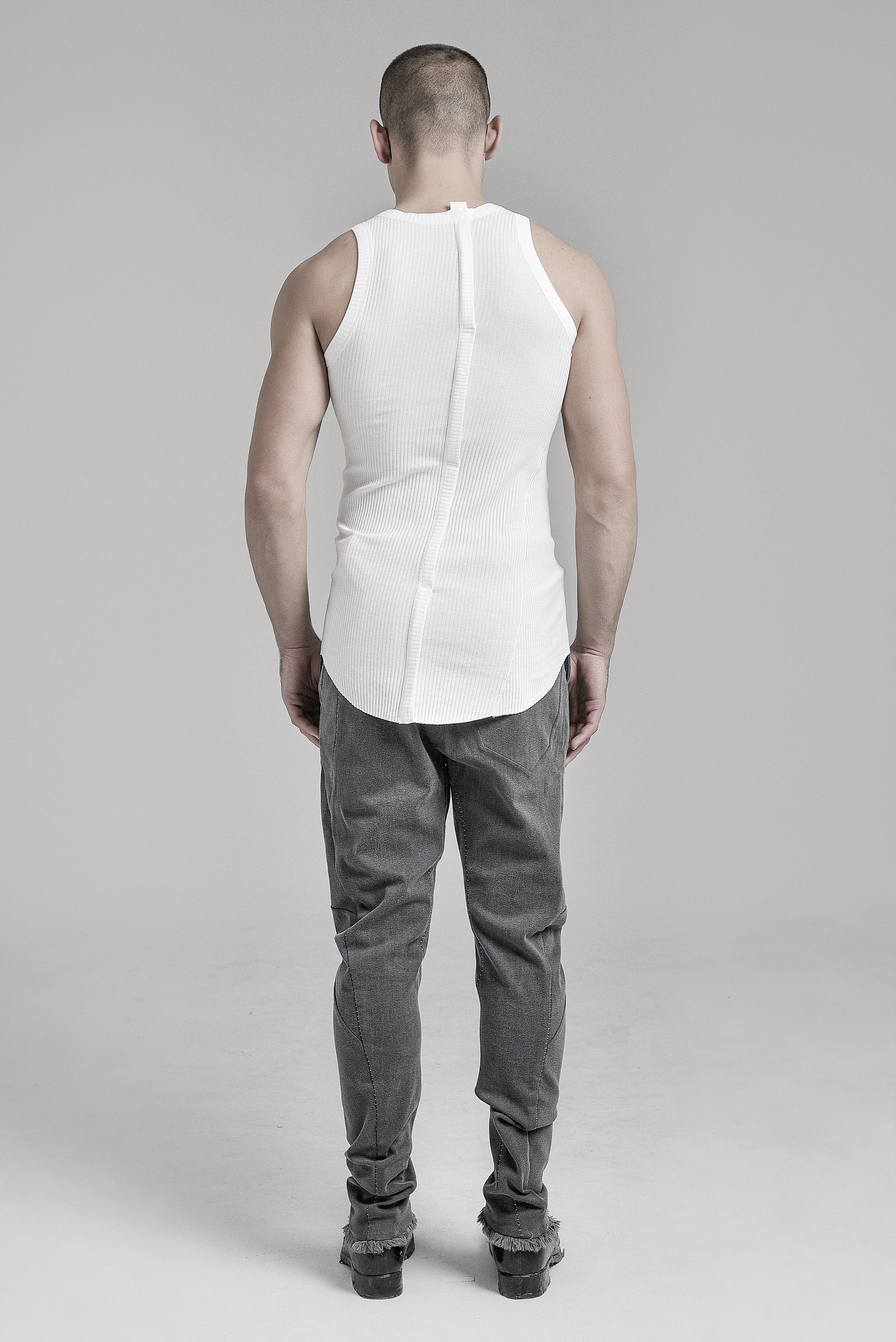 Momentum off White Tank Top/ Urban Mens off White Top/ Mens