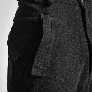 Charcoal Wool Shorts / Mens Drop Crotch Trousers / Winter Shorts / Dropped Crotch Shorts / Charcoal Extravagant Pants by POWHA image 9