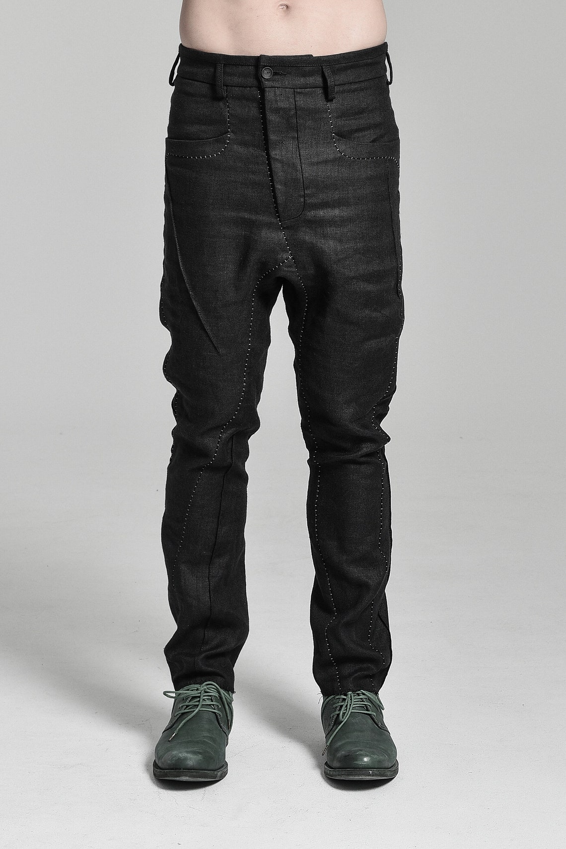 Black Linen Trousers / Handcrafted Linen Pants / Mens Trousers - Etsy