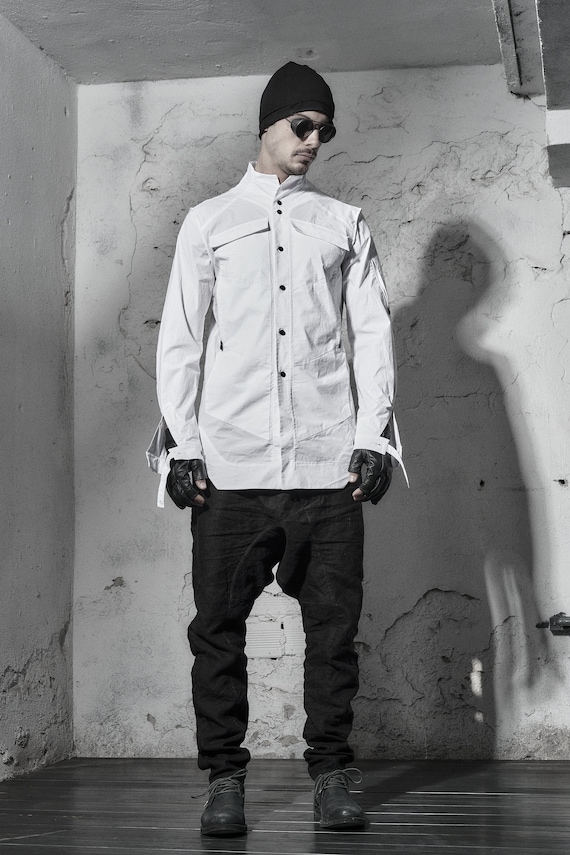 Chemise blanche bouton noir cheap