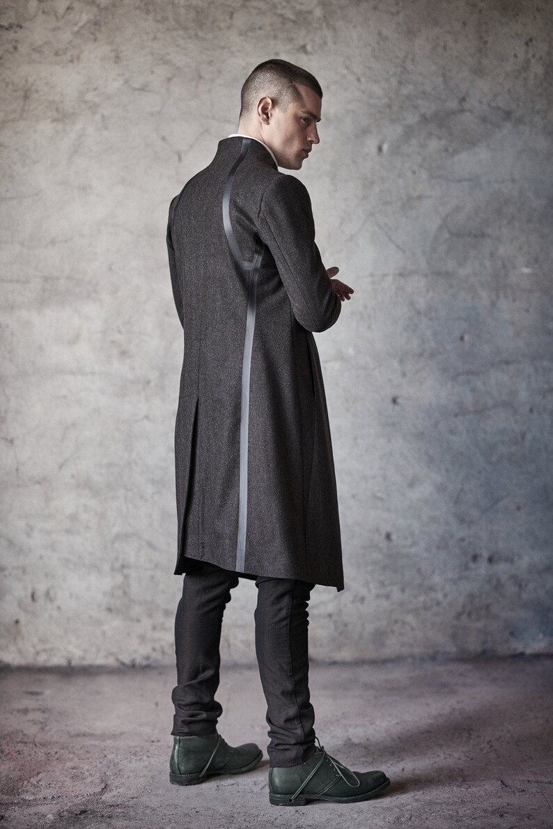 Mens Wool Car Coat Slim Fit / Men's Jacket Wool Slim Fit Outwear Warm Casual Plus Size / A