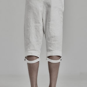 Black Mens Shorts / Drop Crotch Linen Shorts / Loose Bottom Shorts / Futuristic Clothing by POWHA image 10