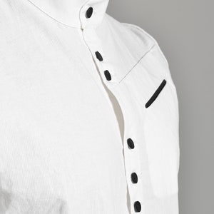 Long Sleeved Mens Shirt Tailored Shirt off White Shirt Button Down Top ...