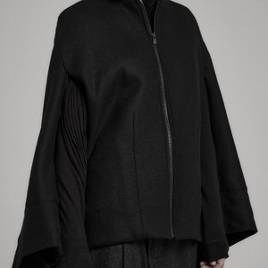 Kimono Black Bomber Jacket / Black Kimono / Womens Jacket / Extravagante kleding van POWHA afbeelding 8