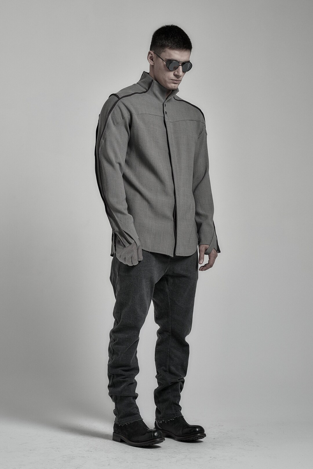 Heavy Wool Grey Shirt: Distorted Seam Button Down - Etsy UK