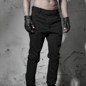 Black Wahed Jeans / Handcrafted Denim Pants / Futuristic Trouser by POWHA