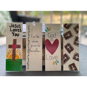 Christian Watercolor Bookmarks Hand Painted and Laminated