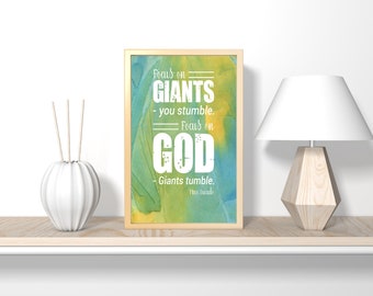 Focus on giants - you stumble, christian bible vere digital download, nursery decor, nursery wall art,canvas wall art,