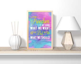 Freedom is not, .. Christian bible verse digital download, nursery decor, nursery wall art,  printable wall art, bible verse wall art