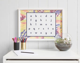 ABC poster - Alphabet poster - Letter Sound - lower case letters - writing - learning poster - alphabet identification