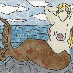 Bodacious Mermaid Sunning #24 8 x 6