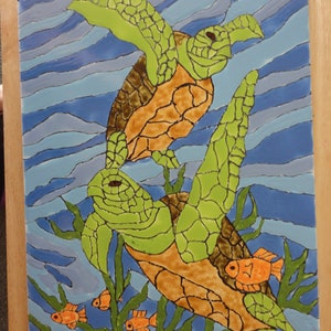 Magnificent Sea Turtle Mural 18&quot; x 12&quot;