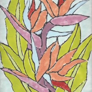 Forever Blooms #23034 Bird of Paradise Hand Painted Kiln Fired