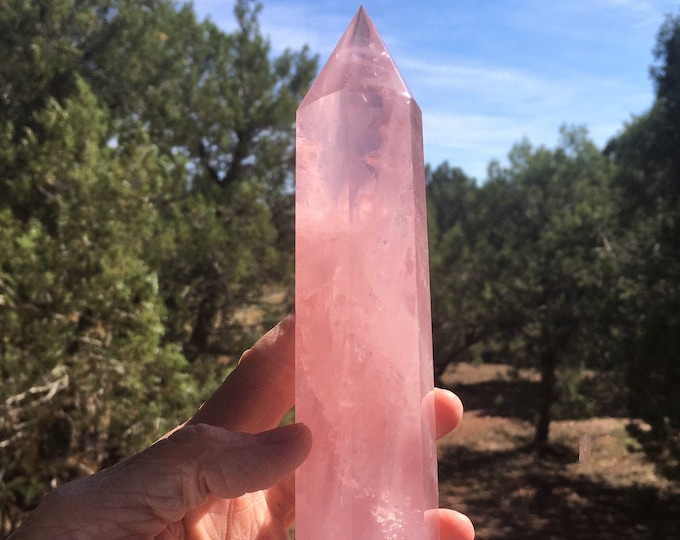 Large ROSE QUARTZ GENERATOR with Rainbows for Anxiety Self-Love Heart Chakra Sedona & Reiki Charged nearly 4 Pounds 4.13" Metaphysical