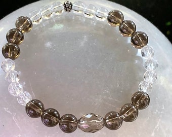 Smokey Quartz Bracelet Anti Anxiety, Smoky Quartz, Sedona and Reiki charged, Conscious knowlege, Unconditional Love, Repels Negativity