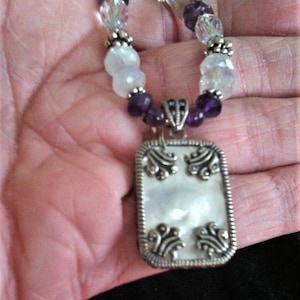 Mother of Pearl, June Birthstone, One with the Goddess, Crown Chakra, Sterling Silver, Sedona, Charged. Yoga, Healing, Affirmation