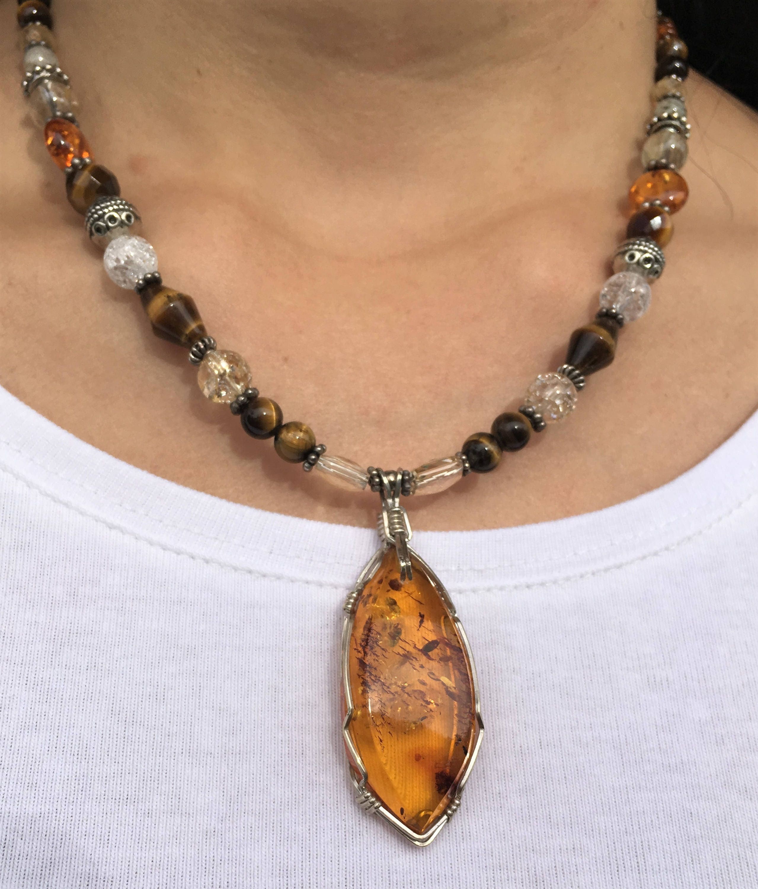 PERSONAL POWER Baltic AMBER Pendant, Sedona, Reiki charged, Chakra ...