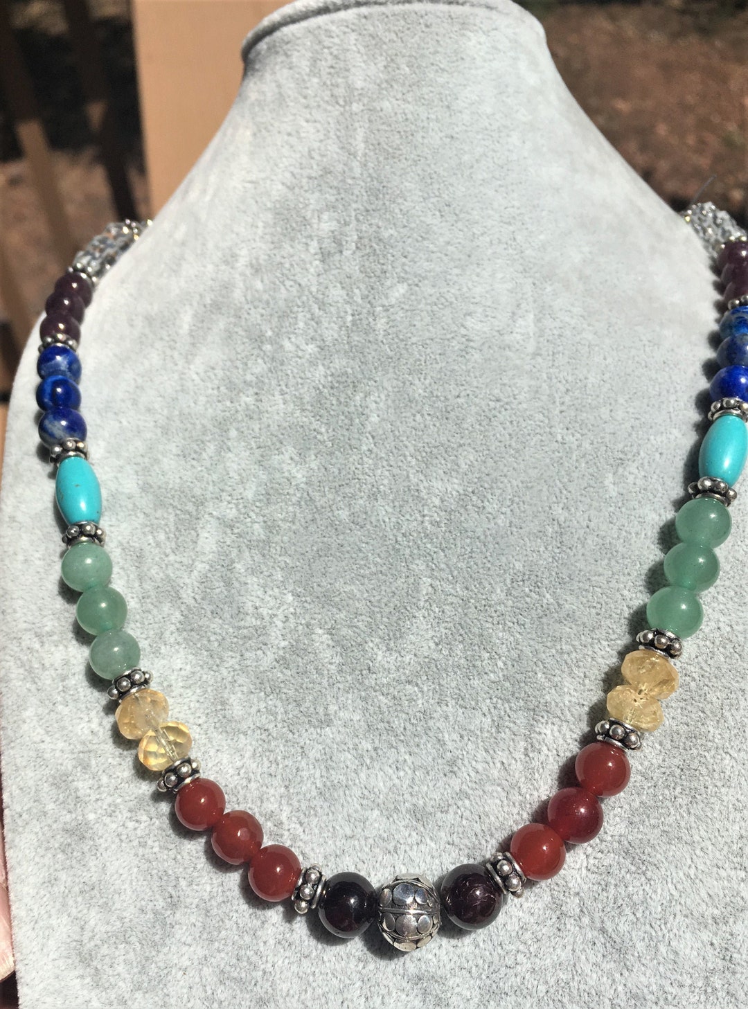 FULL CHAKRA RAINBOW Necklace With Sterling Silver Sphere Pendant, 7 Chakra  Balancing, Metaphysical, Sedona and Reiki Charged, Changeable, 