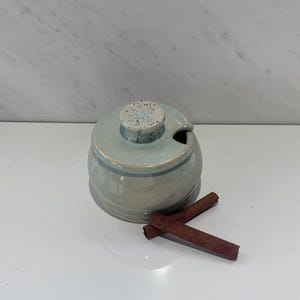 Aqua Salt Cellar/Pig 6 oz, Herb Pot, Sugar Bowl ~ Handmade Pottery
