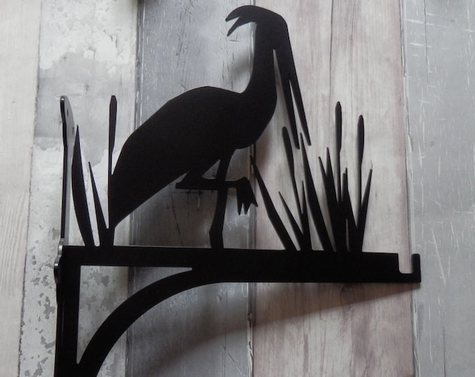 Stork Bird Stood in Reeds Heavy Duty Hanging Basket Bracket