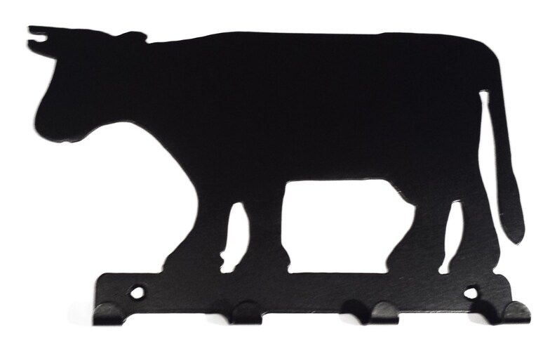 Cow Silhouette Key Hook Rack Metal Wall Art - Etsy