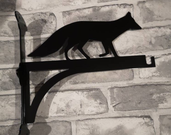 Heavy Duty Hanging Basket Bracket featuring a fox silhouette
