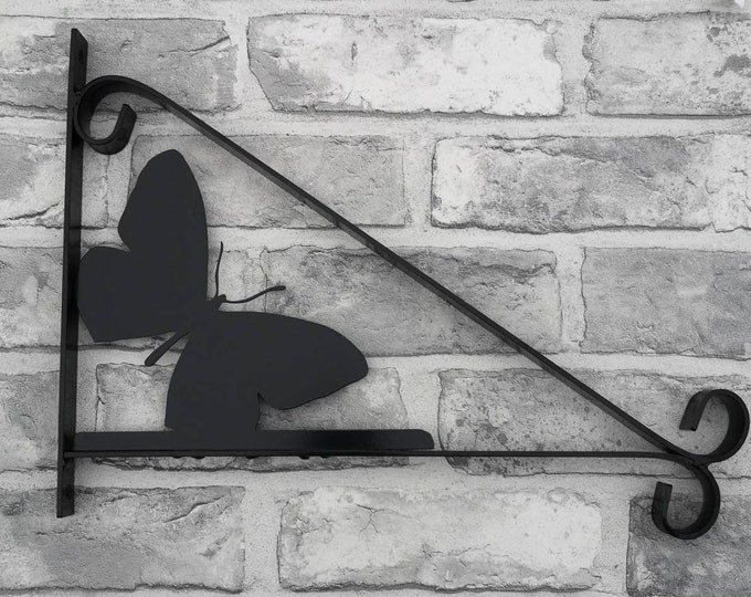 Butterfly scroll style hanging basket bracket