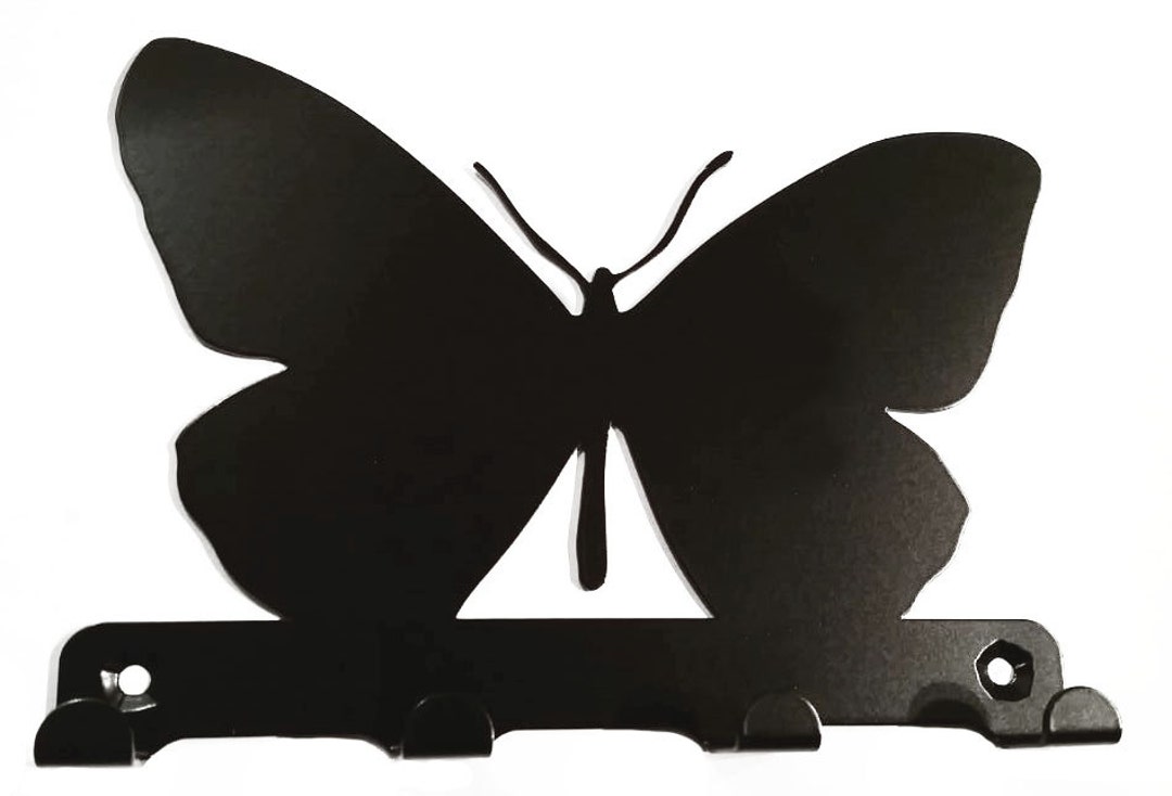 Butterfly Silhouette Key Hook Rack - Metal Wall Art - Etsy