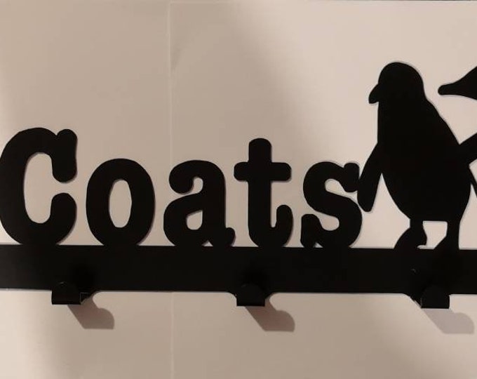 Penguins coat. Dressing gown towel etc hooks