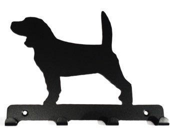 Beagle Silhouette Key Hook Rack - metal wall art