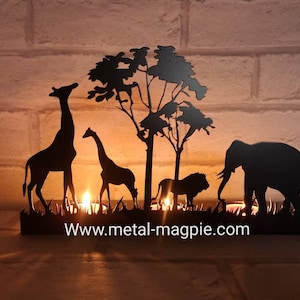 African metal candle holders