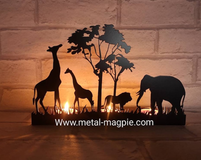 African metal candle holders