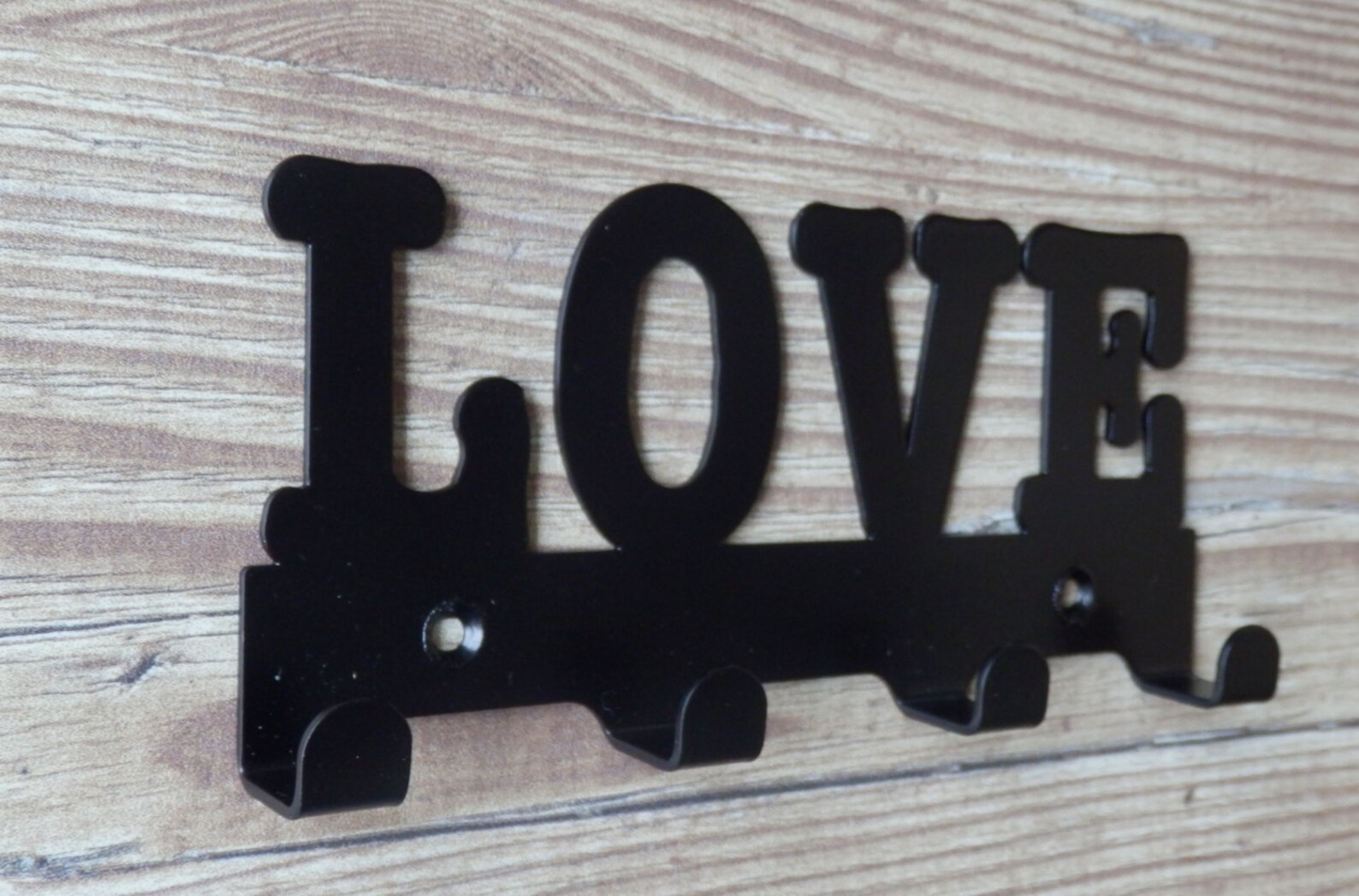 Love Word Silhouette Key Hook Rack Metal Wall Art | Etsy