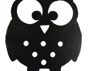 Owl Silhouette Key Hook Rack - metalen kunst aan de muur