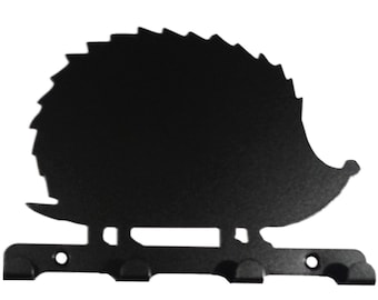 Spiky Hedgehog Silhouette Key Hook Rack - art mural en métal