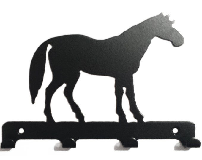 Standing Horse Silhouette Key Hook Rack - metal wall art