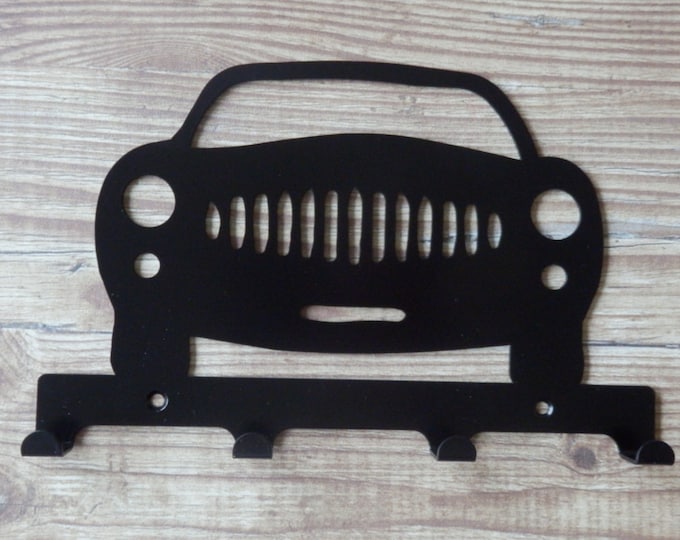 Car Front Profile Silhouette Key Hook Rack - automotive vehicle metal wall art