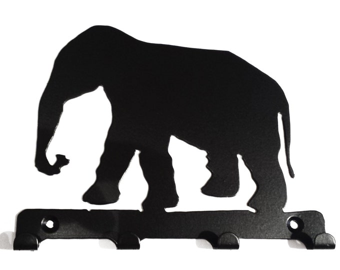 Elephant Silhouette Key Hook Rack - metal wall art