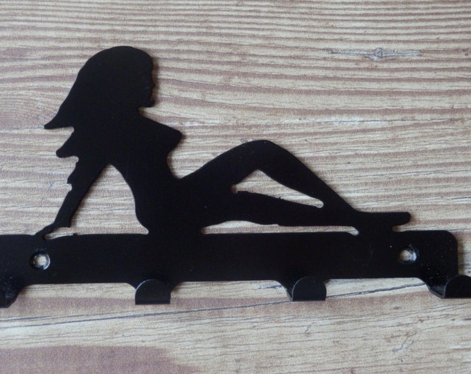 Woman Lying Down Silhouette Key Hook Rack - metal wall art novelty